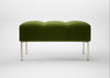 Quadro Ottoman Nobilis Velvet Leaf / Stainless Steel