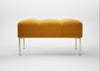 Quadro Ottoman Nobilis Velvet Mustard / Stainless Steel