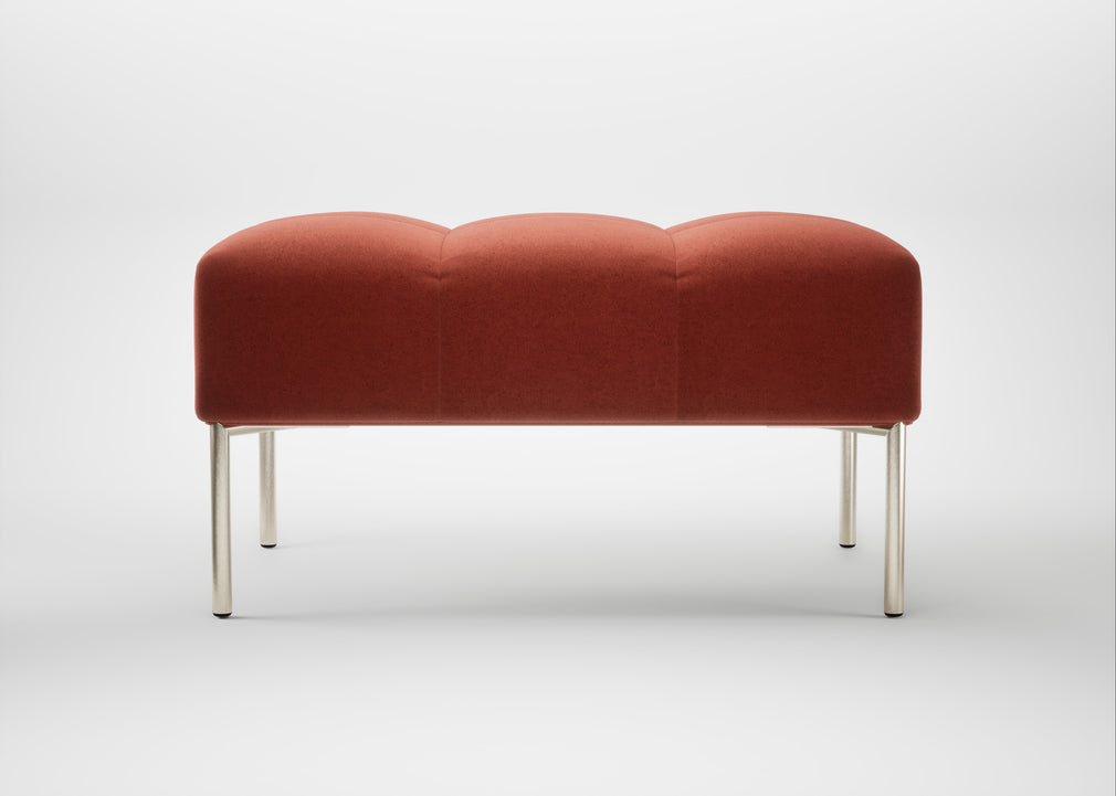 Quadro Ottoman Nobilis Velvet Rust / Stainless Steel