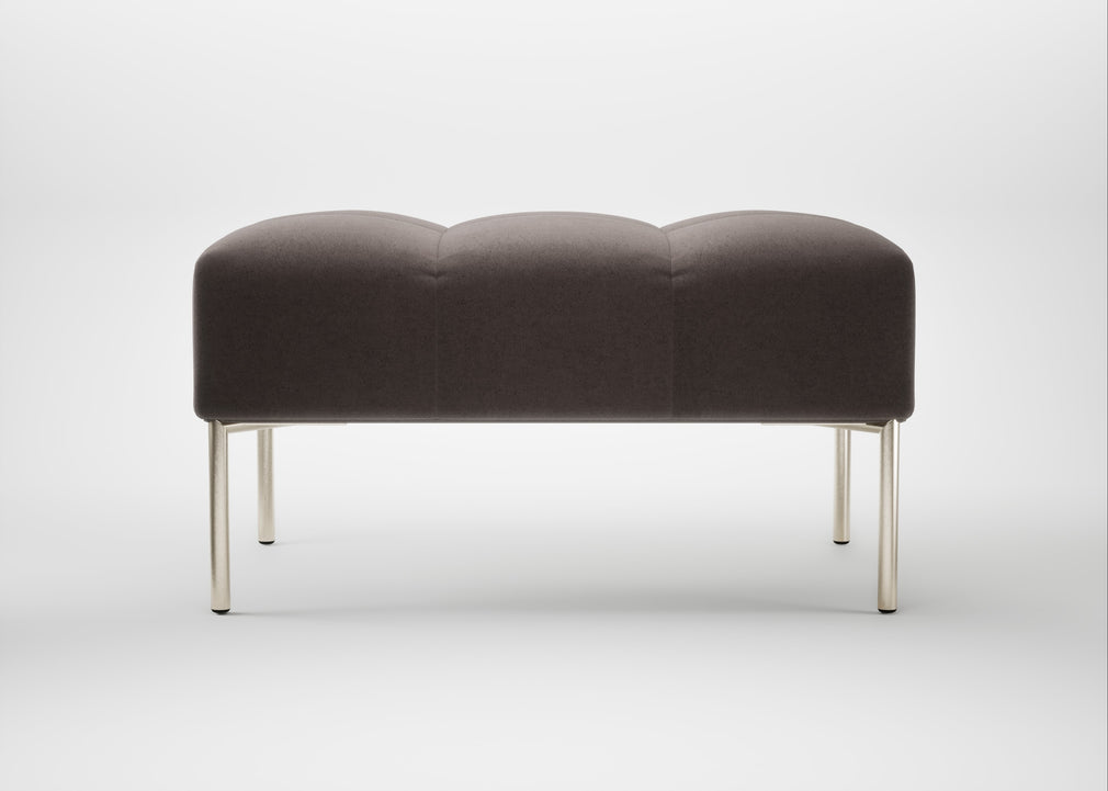 Quadro Ottoman Nobilis Velvet Sable / Stainless Steel