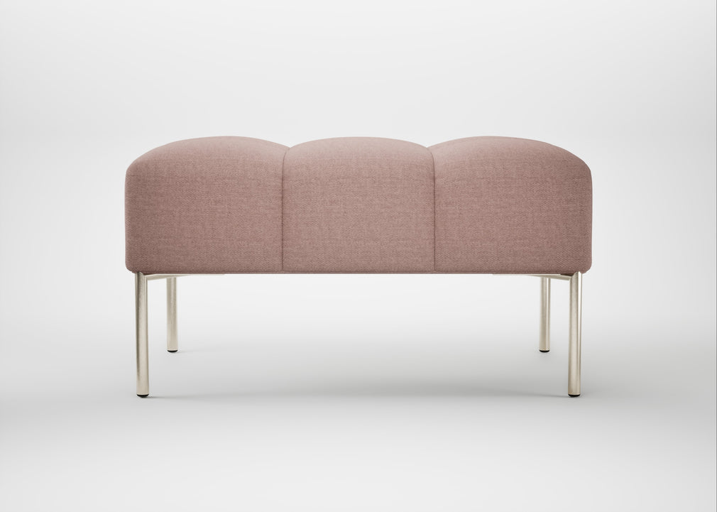 Quadro Ottoman Siena Cotton Dusky Pink / Stainless Steel