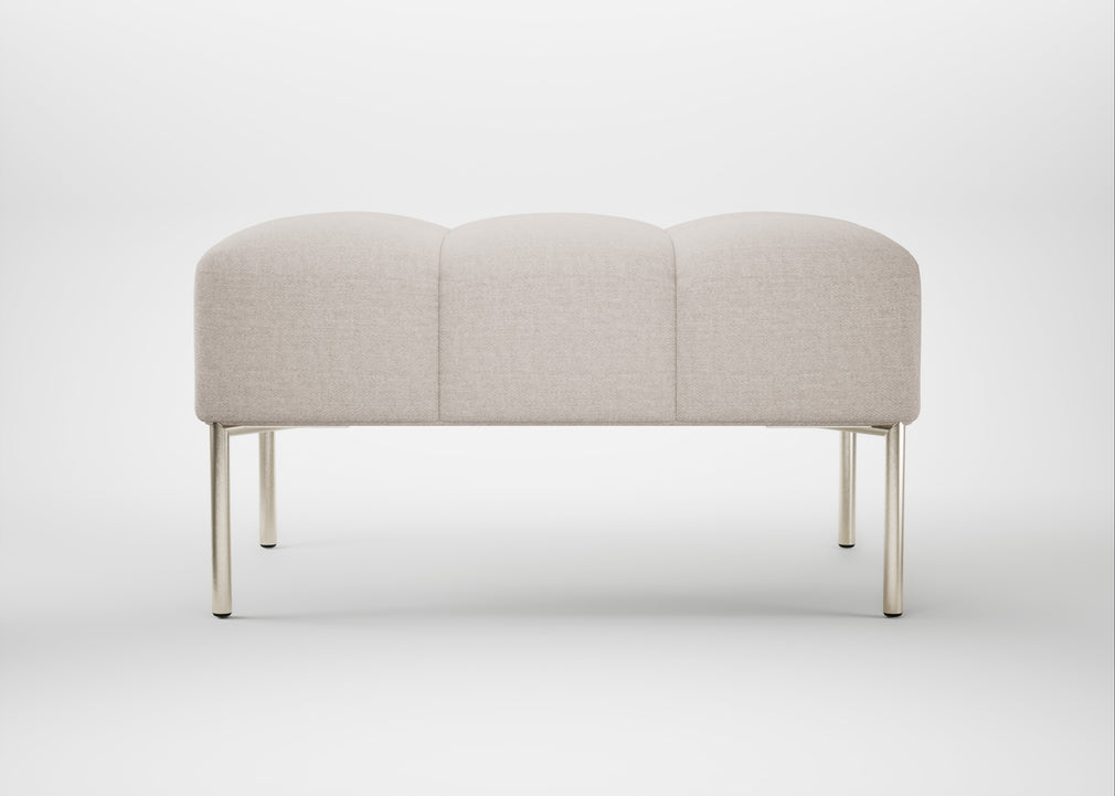Quadro Ottoman Siena Cotton Natural / Stainless Steel