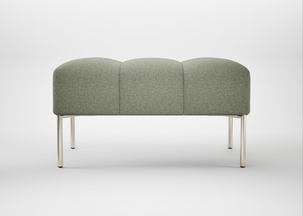 Quadro Ottoman Siena Cotton Pistachio / Stainless Steel