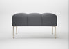 Quadro Ottoman Siena Cotton Shale Grey / Stainless Steel