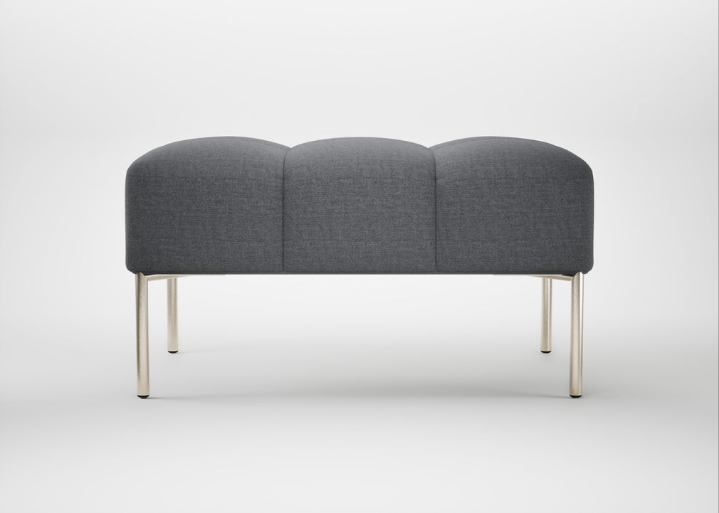 Quadro Ottoman Siena Cotton Shale Grey / Stainless Steel