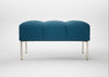 Quadro Ottoman St Moritz Wool Blue / Stainless Steel