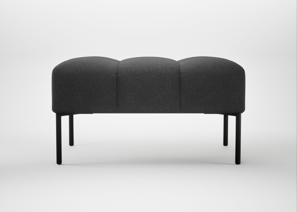 Quadro Ottoman St Moritz Wool Grey / Black