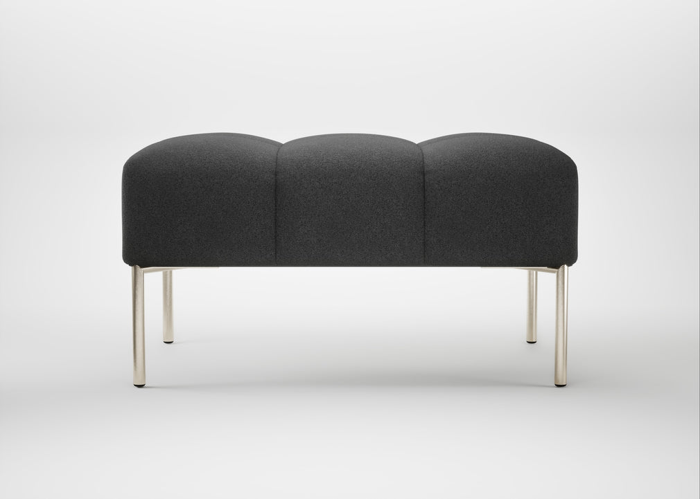 Quadro Ottoman St Moritz Wool Grey / Stainless Steel