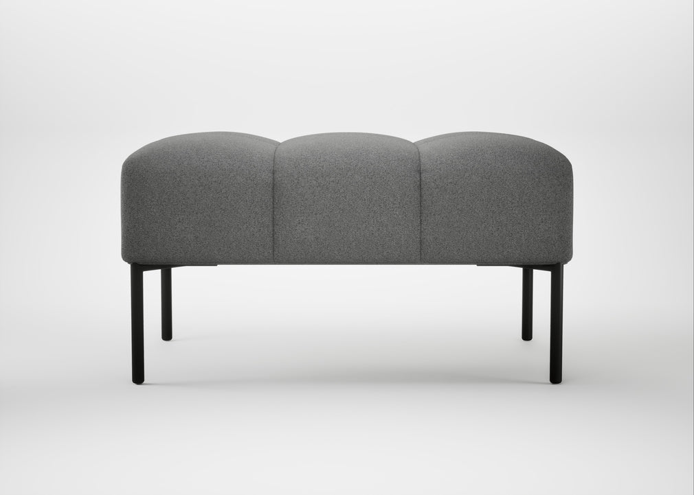 Quadro Ottoman St Moritz Wool Light Grey / Black