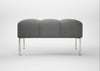 Quadro Ottoman St Moritz Wool Light Grey / Stainless Steel