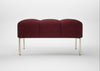 Quadro Ottoman St Moritz Wool Red / Stainless Steel