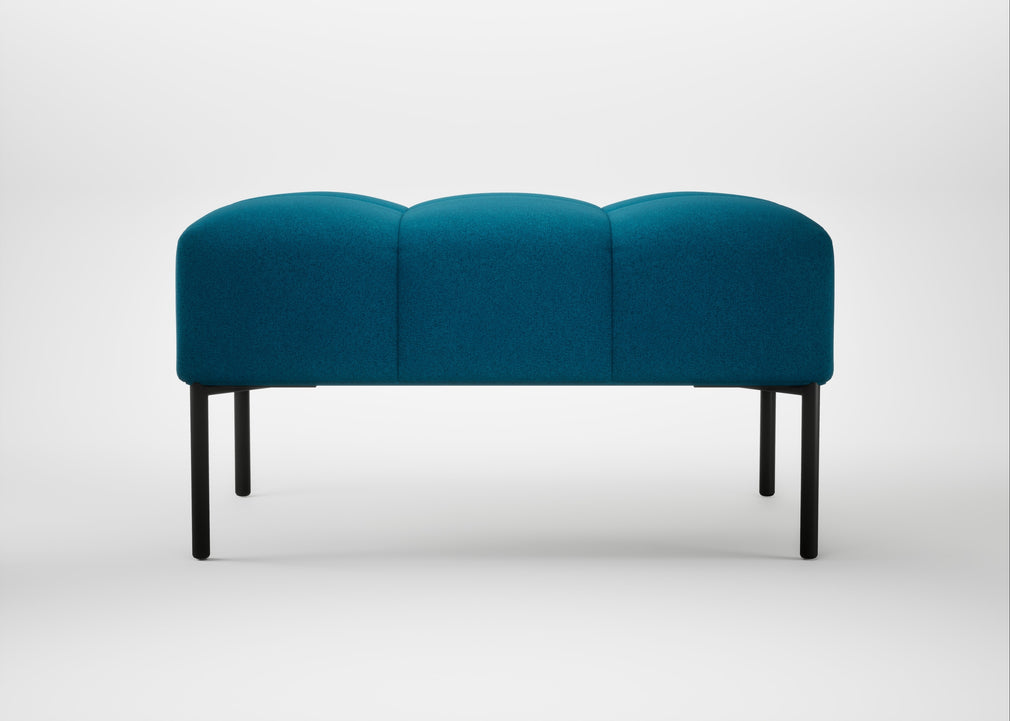 Quadro Ottoman St Moritz Wool Teal / Black