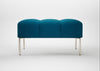Quadro Ottoman St Moritz Wool Teal / Stainless Steel