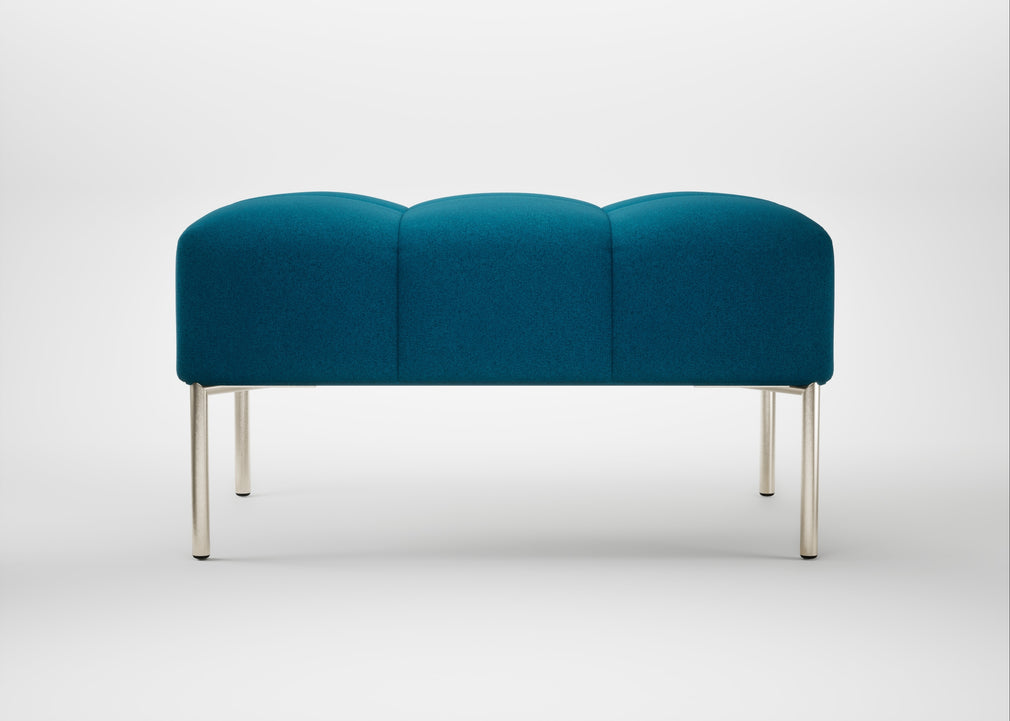 Quadro Ottoman St Moritz Wool Teal / Stainless Steel