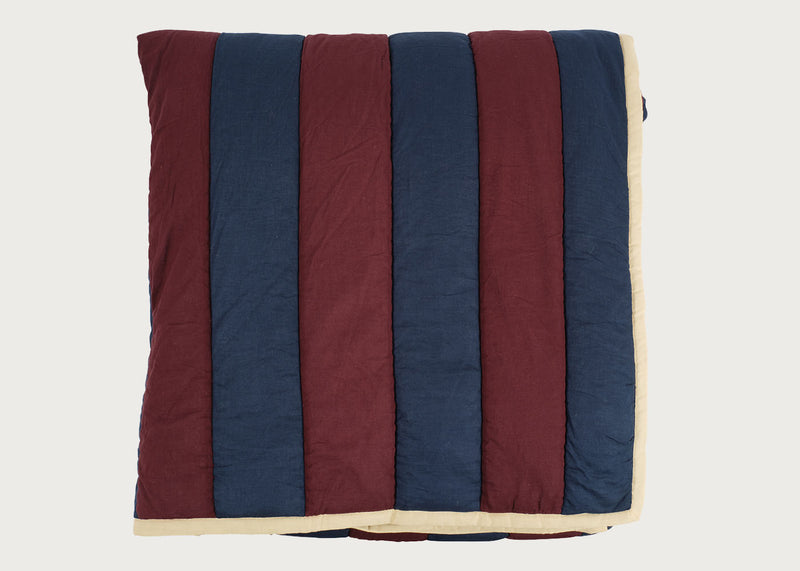 Stripe Quilt Aubergine and Navy
