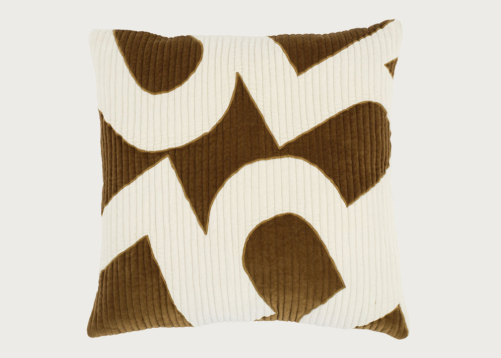 Heal's 59 Cushion Olive & Cream 45 x 45cm