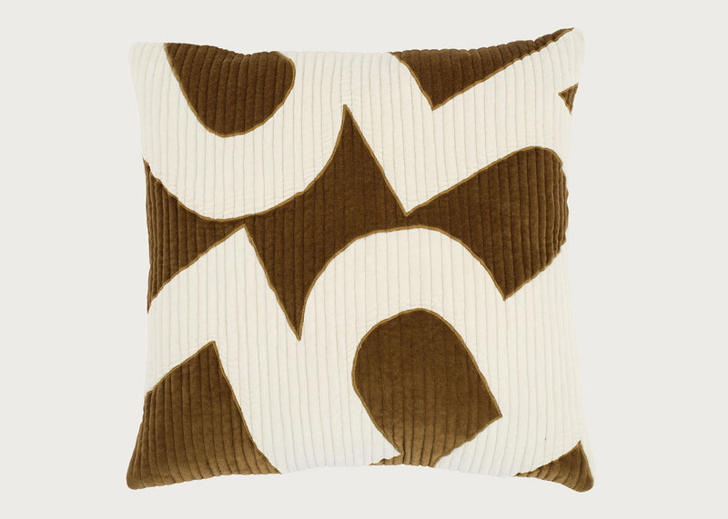 Heal's 59 Cushion Olive & Cream 45 x 45cm