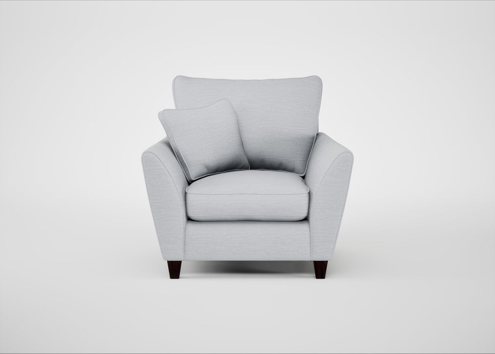 Torino Armchair Broad Weave Tin / Black