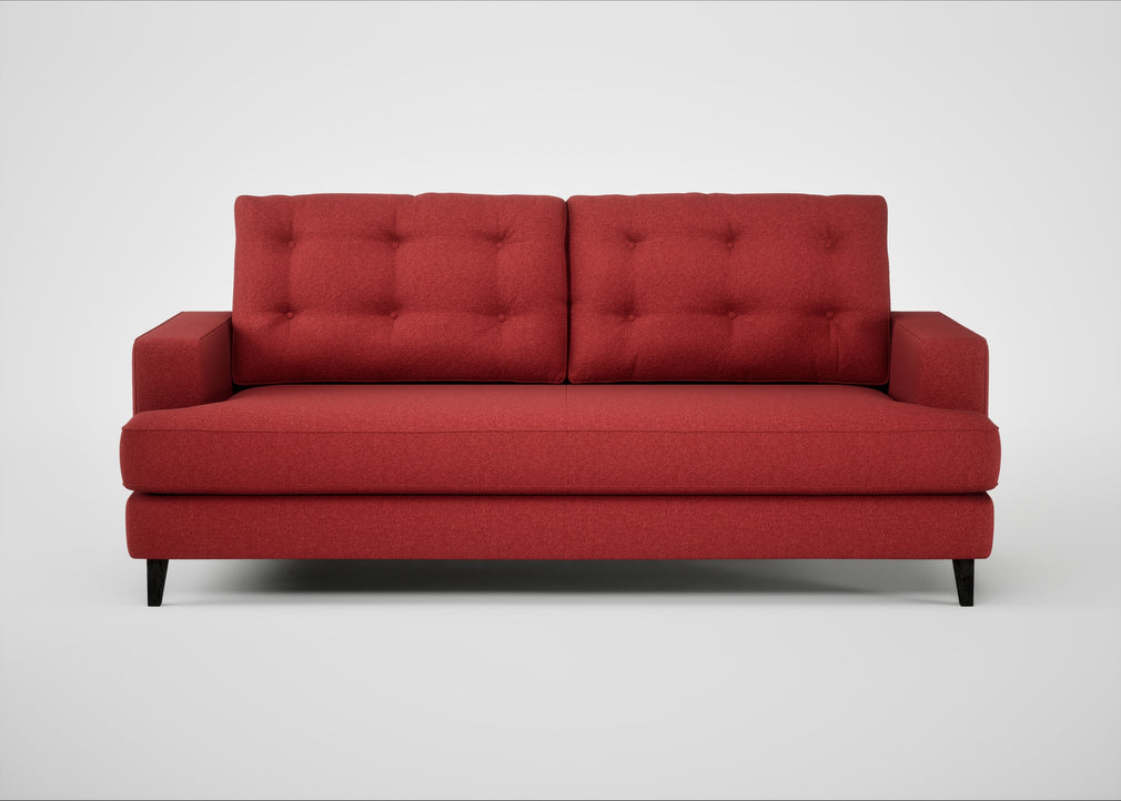 Mistral 3 Seater Sofa Melton Wool Red Oxide / Black