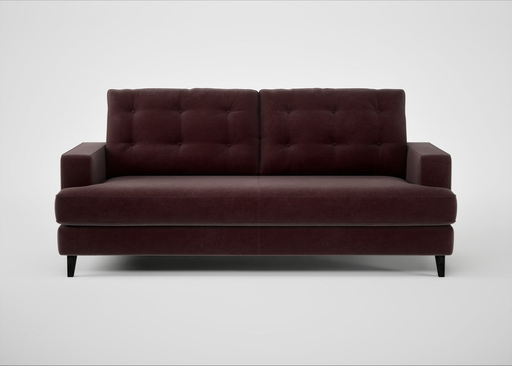 Mistral 3 Seater Sofa Smart Luxe Velvet Acorn / Black