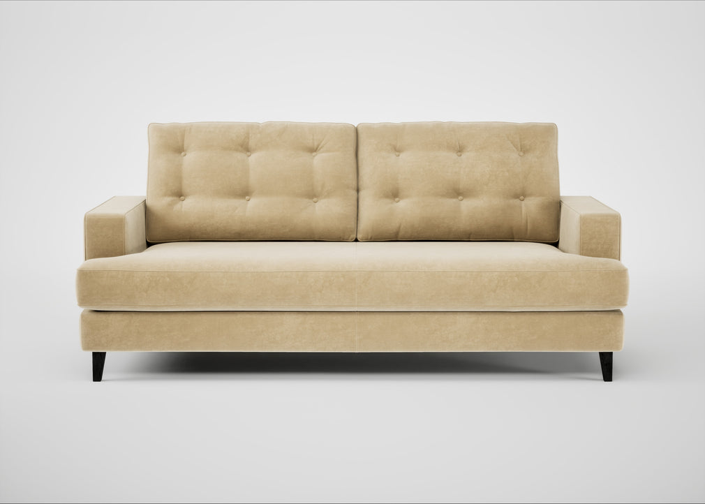 Mistral 3 Seater Sofa Smart Luxe Velvet Biscuit / Black