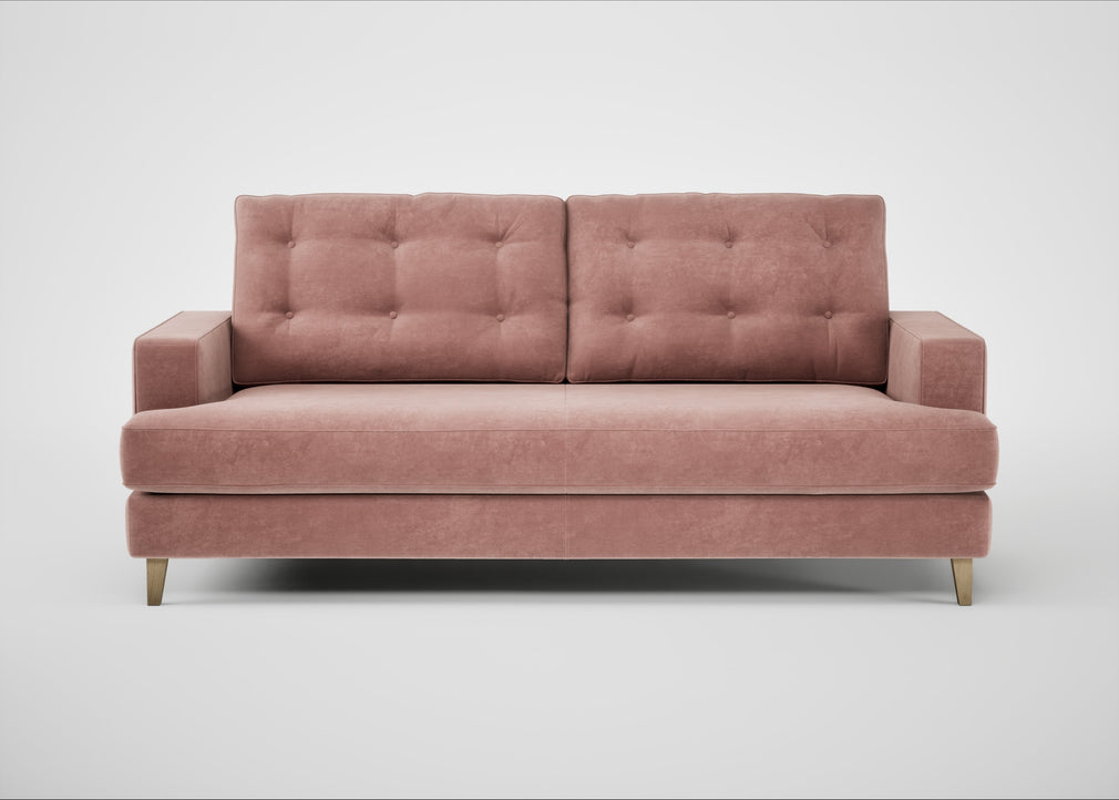 Mistral 3 Seater Sofa Smart Luxe Velvet Dusky Pink / Natural