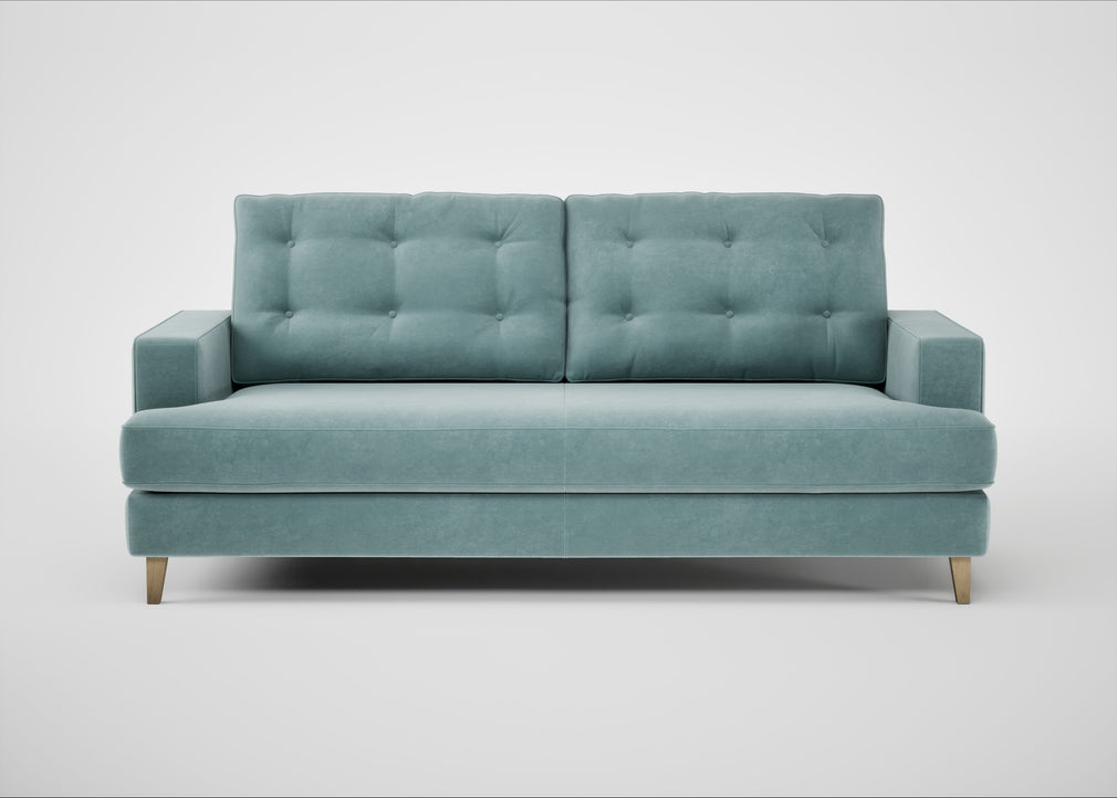 Mistral 3 Seater Sofa Smart Luxe Velvet Mineral Blue / Natural