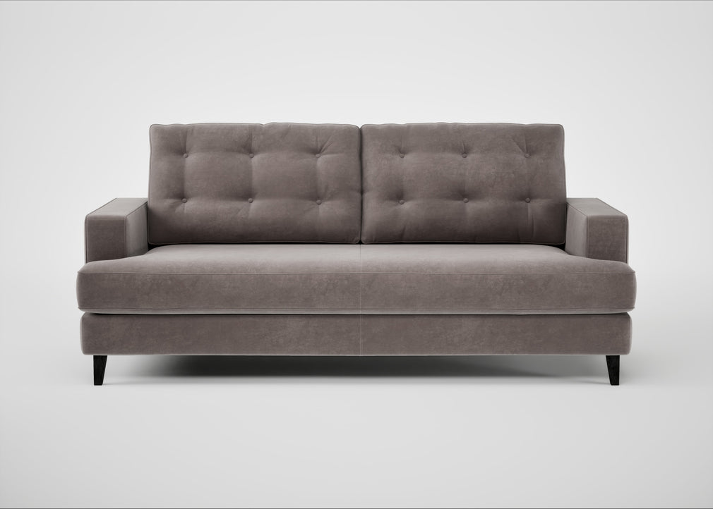 Mistral 3 Seater Sofa Smart Luxe Velvet Mushroom / Black