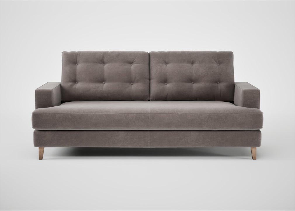 Mistral 3 Seater Sofa Smart Luxe Velvet Mushroom / Natural