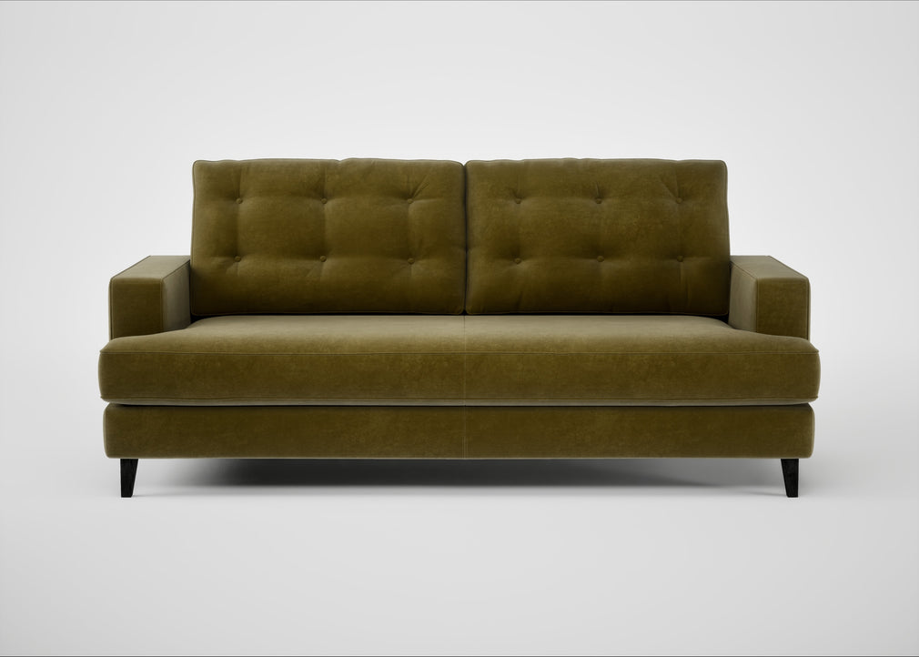 Mistral 3 Seater Sofa Smart Luxe Velvet Peridot / Black
