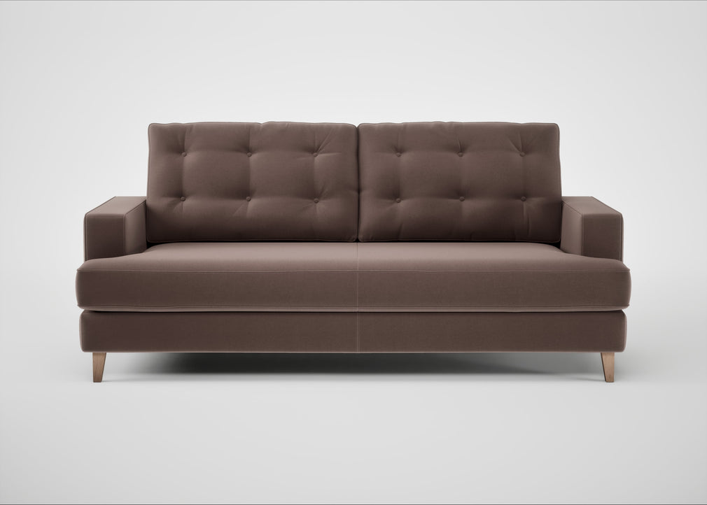 Mistral 3 Seater Sofa Smart Velvet Mouse / Natural