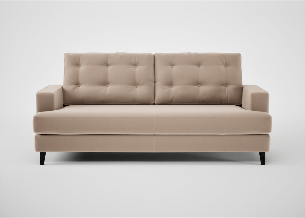 Mistral 3 Seater Sofa Smart Velvet Pebble / Black