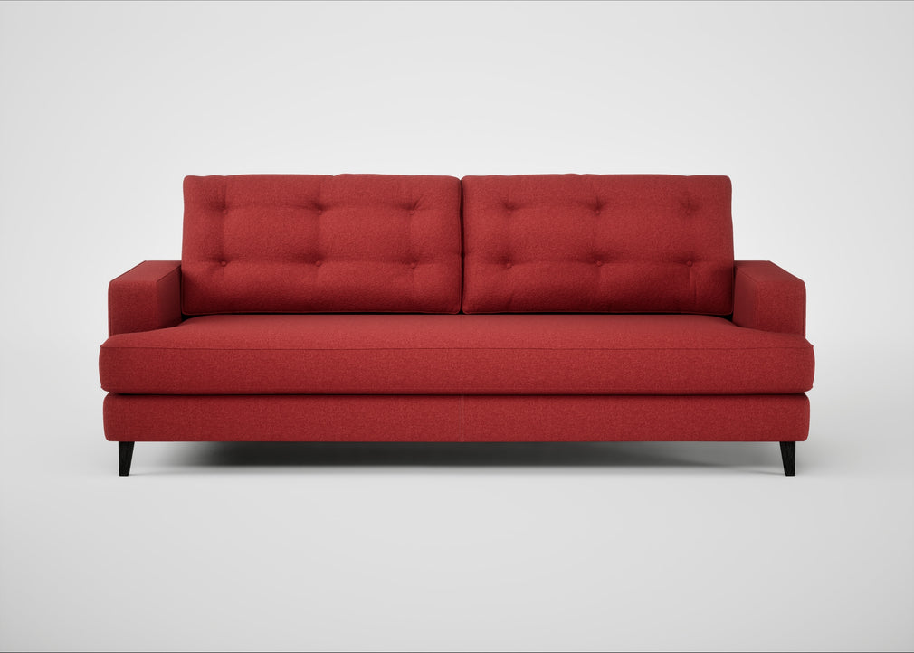 Mistral 4 Seater Sofa Melton Wool Red Oxide / Black