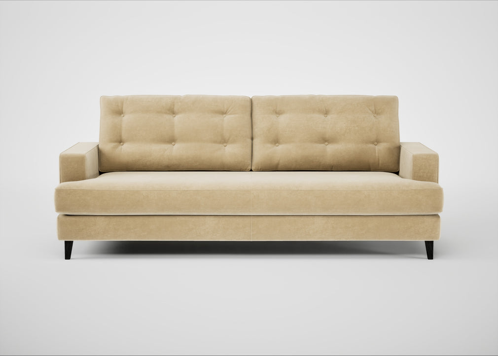 Mistral 4 Seater Sofa Smart Luxe Velvet Biscuit / Black