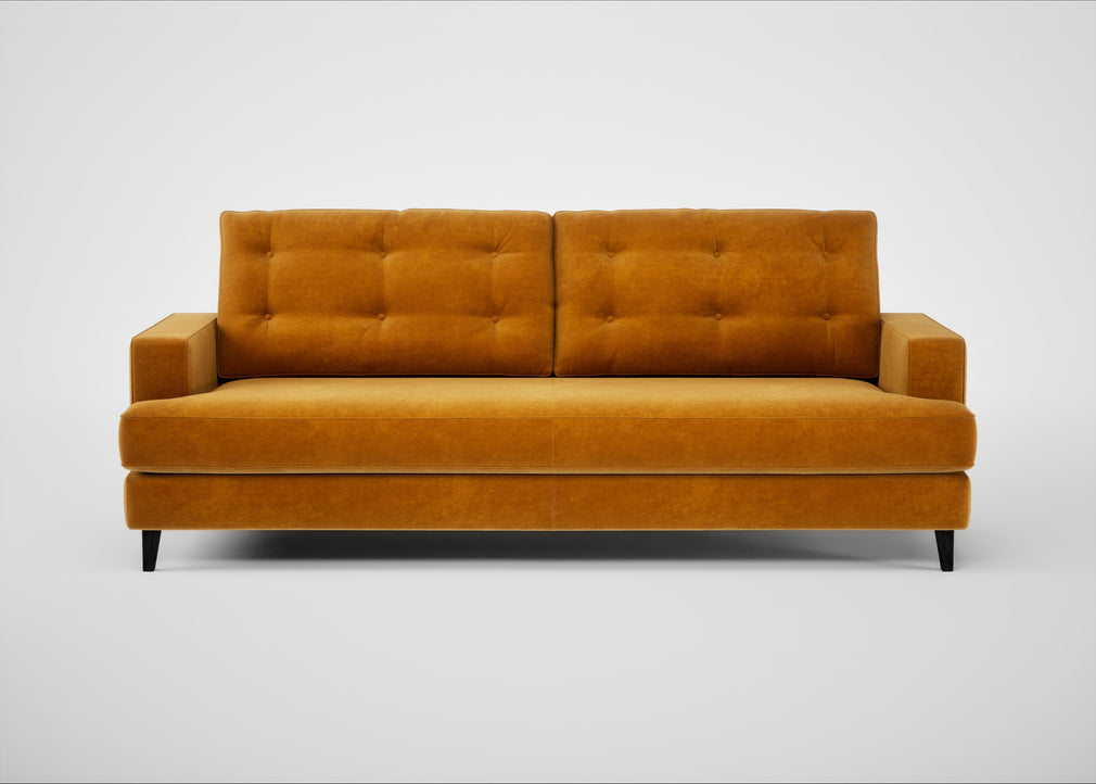 Mistral 4 Seater Sofa Smart Luxe Velvet Cognac / Black