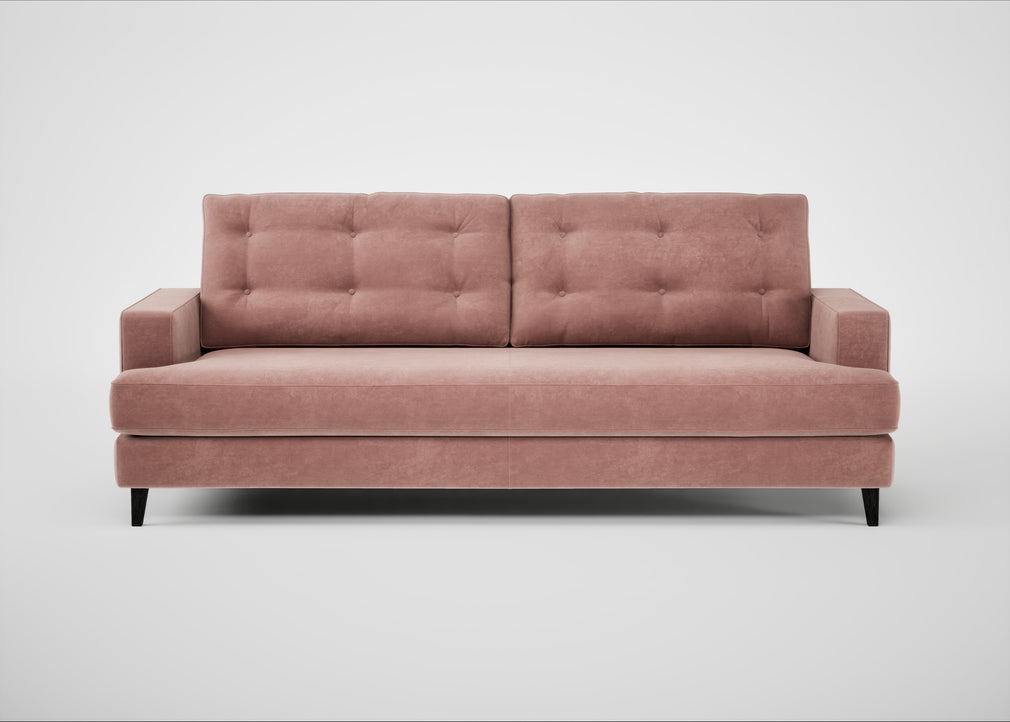 Mistral 4 Seater Sofa Smart Luxe Velvet Dusky Pink / Black