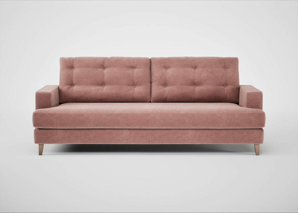 Mistral 4 Seater Sofa Smart Luxe Velvet Dusky Pink / Natural