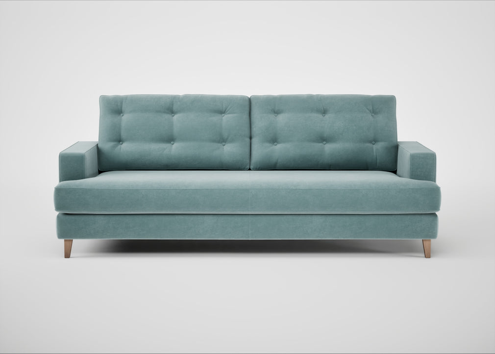 Mistral 4 Seater Sofa Smart Luxe Velvet Mineral Blue / Natural