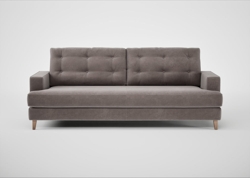 Mistral 4 Seater Sofa Smart Luxe Velvet Mushroom / Natural