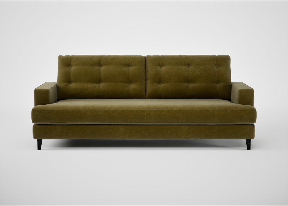 Mistral 4 Seater Sofa Smart Luxe Velvet Peridot / Black