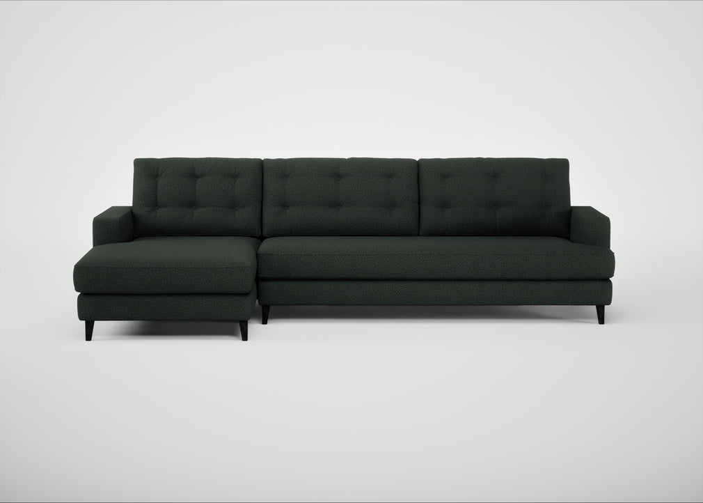 Mistral Left Hand Facing Corner Sofa Boucle Fern / Black
