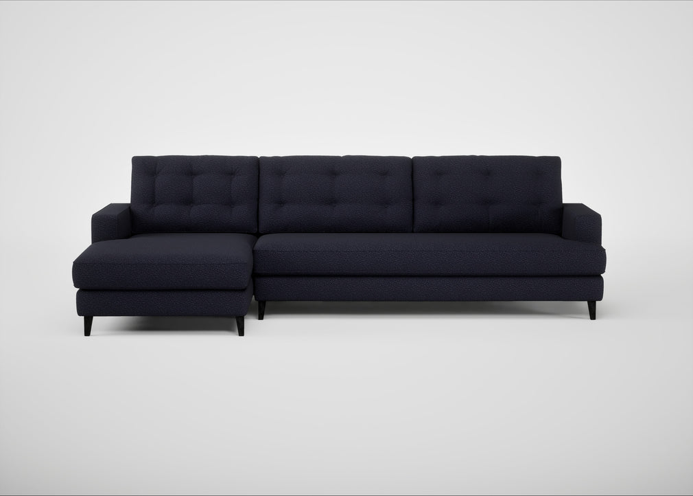 Mistral Left Hand Facing Corner Sofa Boucle Indigo / Black