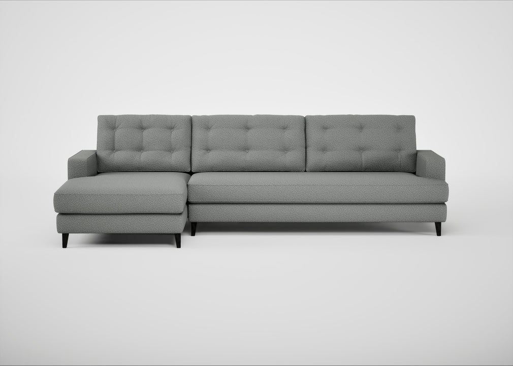 Mistral Left Hand Facing Corner Sofa Boucle Steel / Black