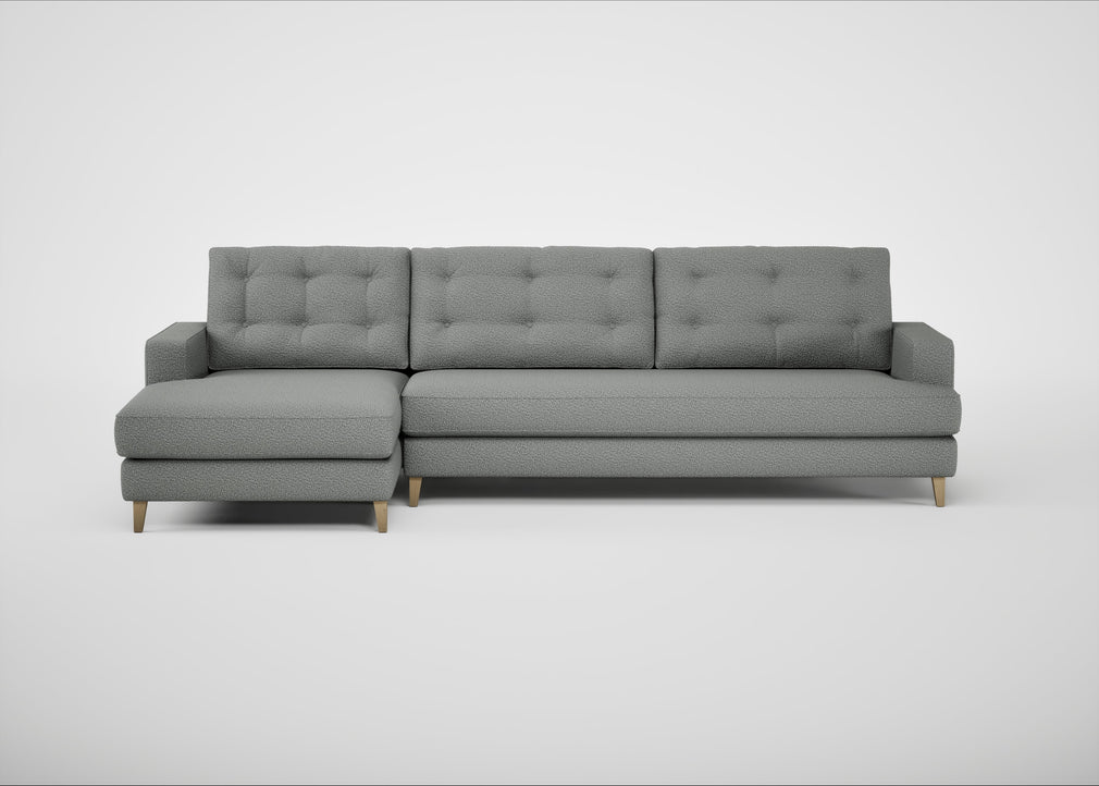 Mistral Left Hand Facing Corner Sofa Boucle Steel / Natural
