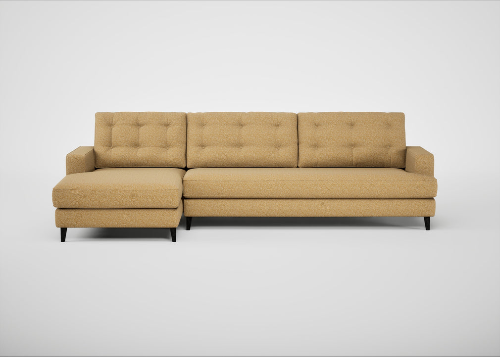Mistral Left Hand Facing Corner Sofa Boucle Tweed Citrine / Black