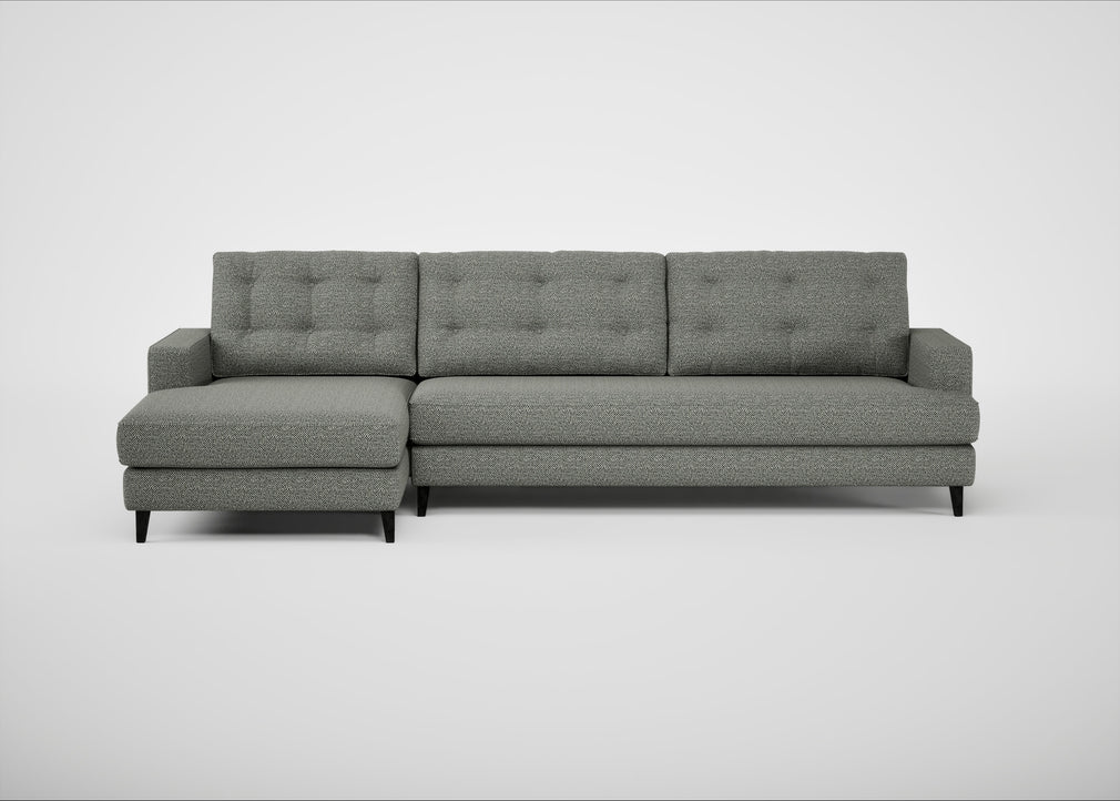 Mistral Left Hand Facing Corner Sofa Boucle Tweed Lapis / Black