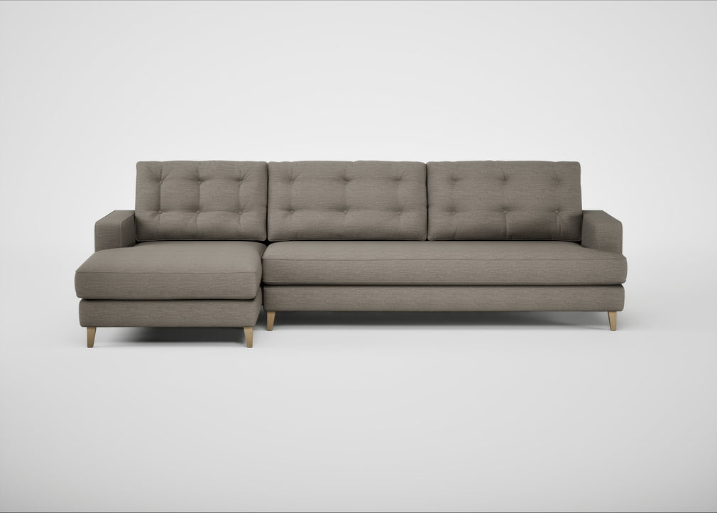 Mistral Left Hand Facing Corner Sofa Broad Weave Pebble / Natural