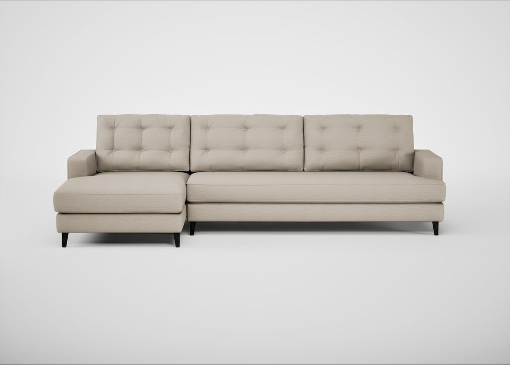 Mistral Left Hand Facing Corner Sofa Broad Weave Putty / Black