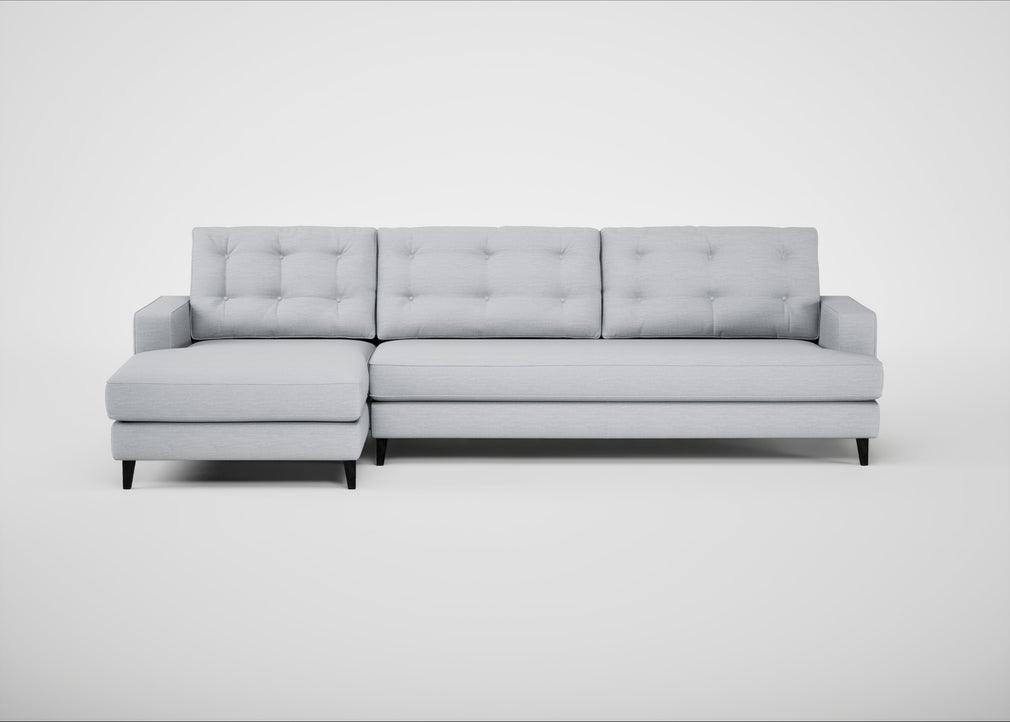 Mistral Left Hand Facing Corner Sofa Broad Weave Tin / Black