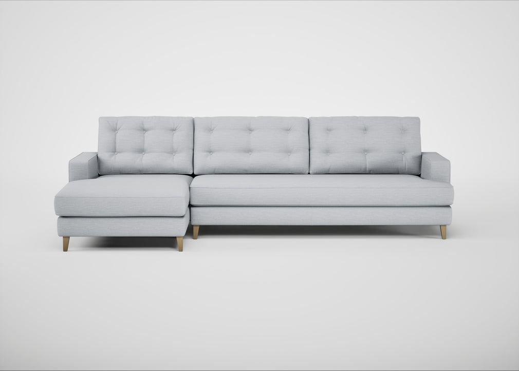Mistral Left Hand Facing Corner Sofa Broad Weave Tin / Natural